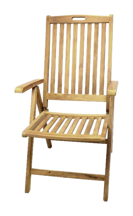 VCM Gartenstuhl braun Teakholz B/H/T: ca. 56x110x75 cm