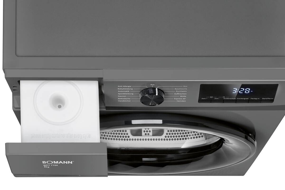 Bomann Wärmepumpentrockner WPT 7154 titanfarbig B/H/T: ca. 59,5x84,5x58 cm ca. 8 kg