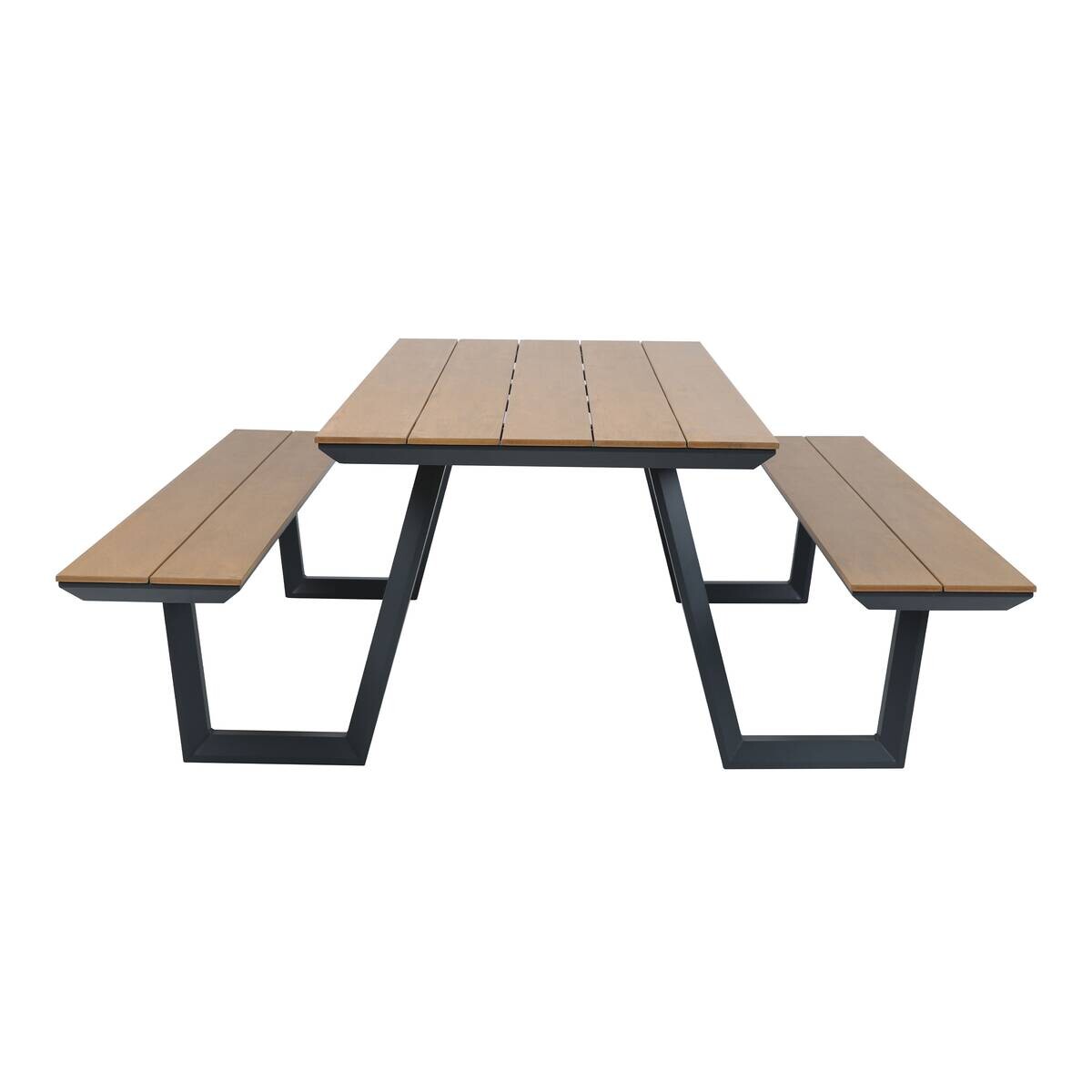 AXI Outdoor Living Picknicktisch Nori braun Metall B/H/L: ca. 190x75x200 cm
