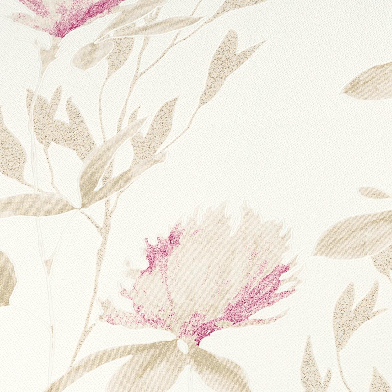 Vliestapete Blumen beige rot B/L: ca. 53x1005 cm