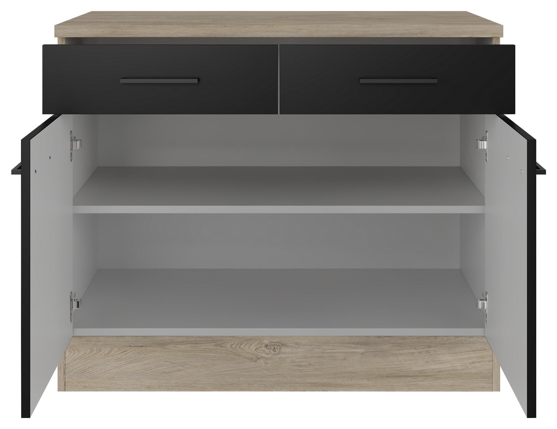 Unterschrank Capri schwarz matt B/H/T: ca. 100x85x60 cm