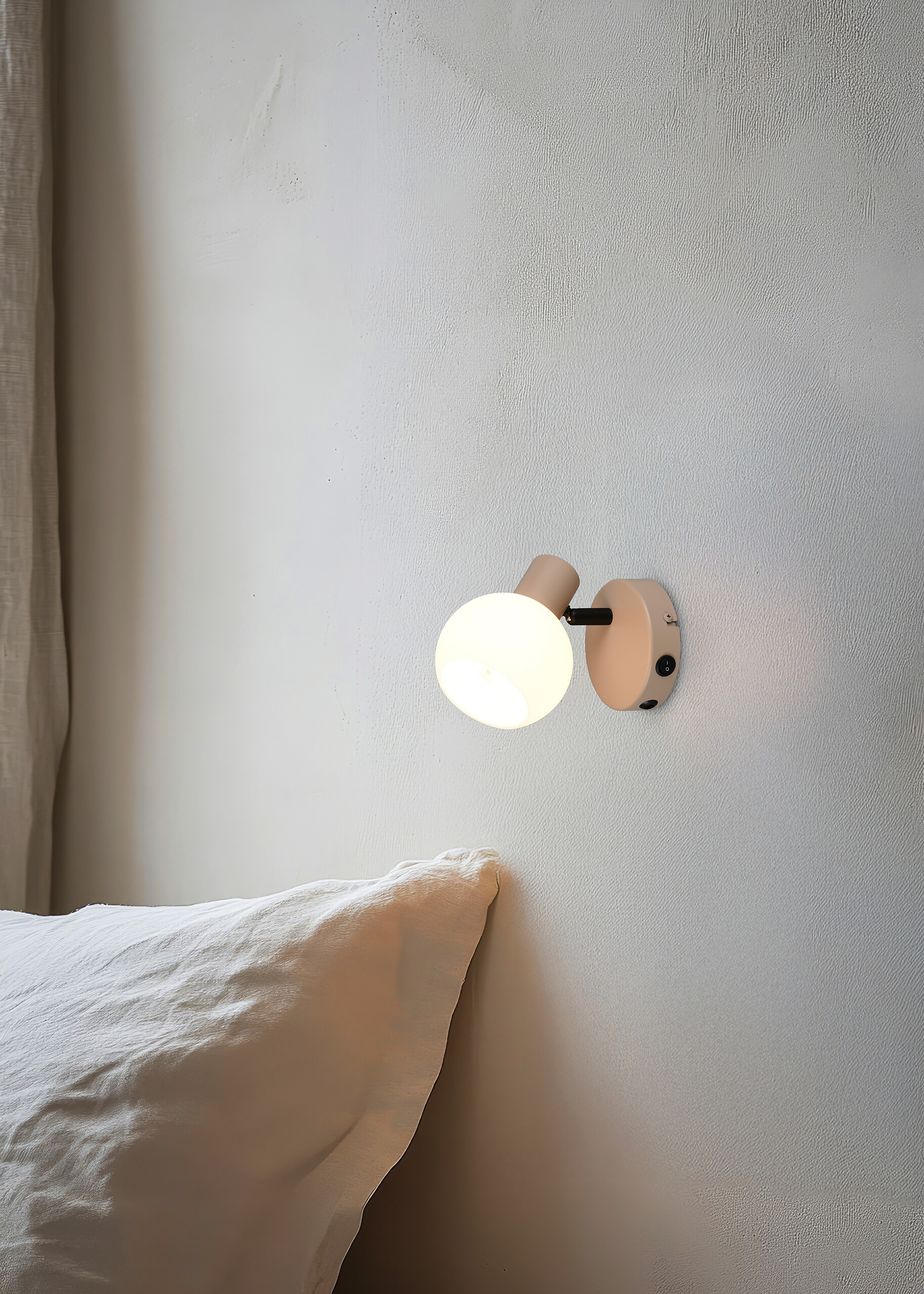 Reality Leuchten Spots Boba beige Metall B/H: ca. 10x13,5 cm E14 1 Brennstellen