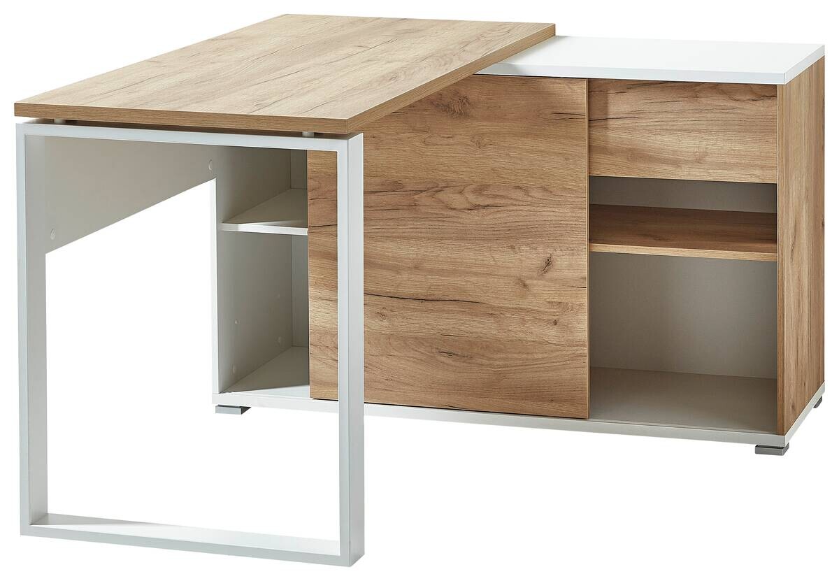 Schreibtisch 4156-513 weiß Eiche Navarra Nachbildung B/H/T: ca. 120x75x117 cm
