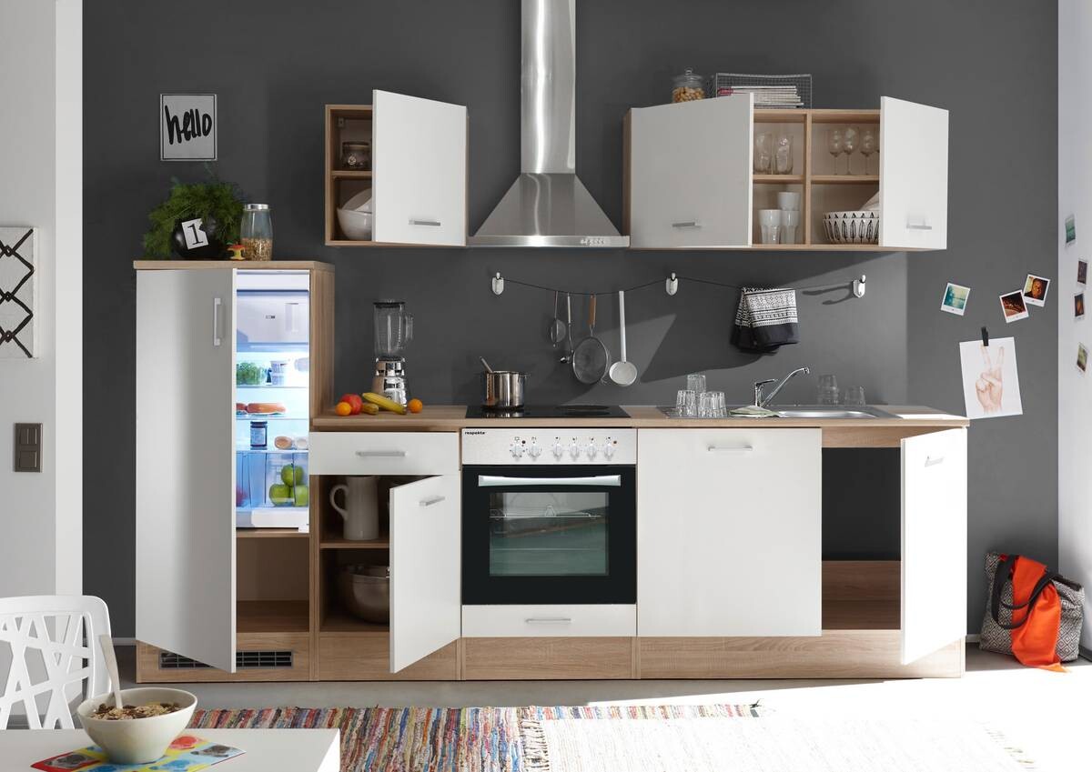 Respekta Küchenblock Economy weiß matt B/H/T: ca. 280x200x60 cm