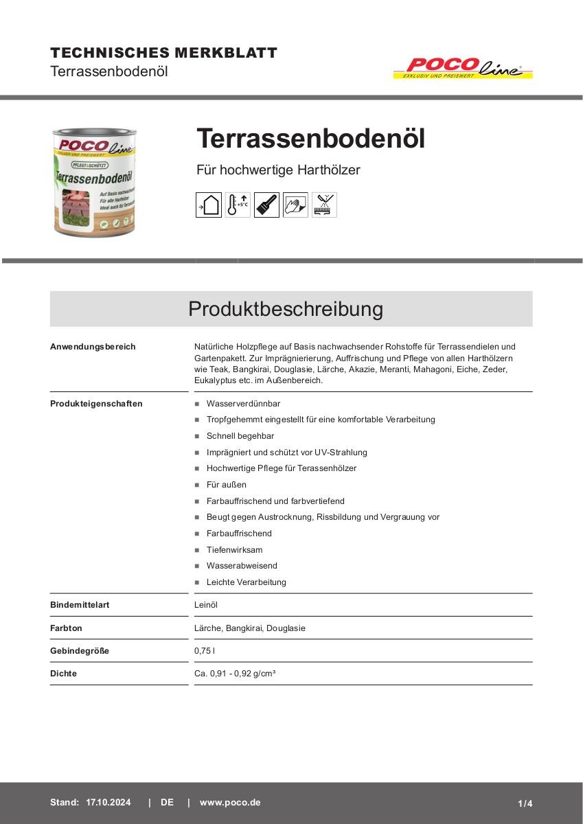 POCOline Holzlasur Lärche ca. 0,75 l