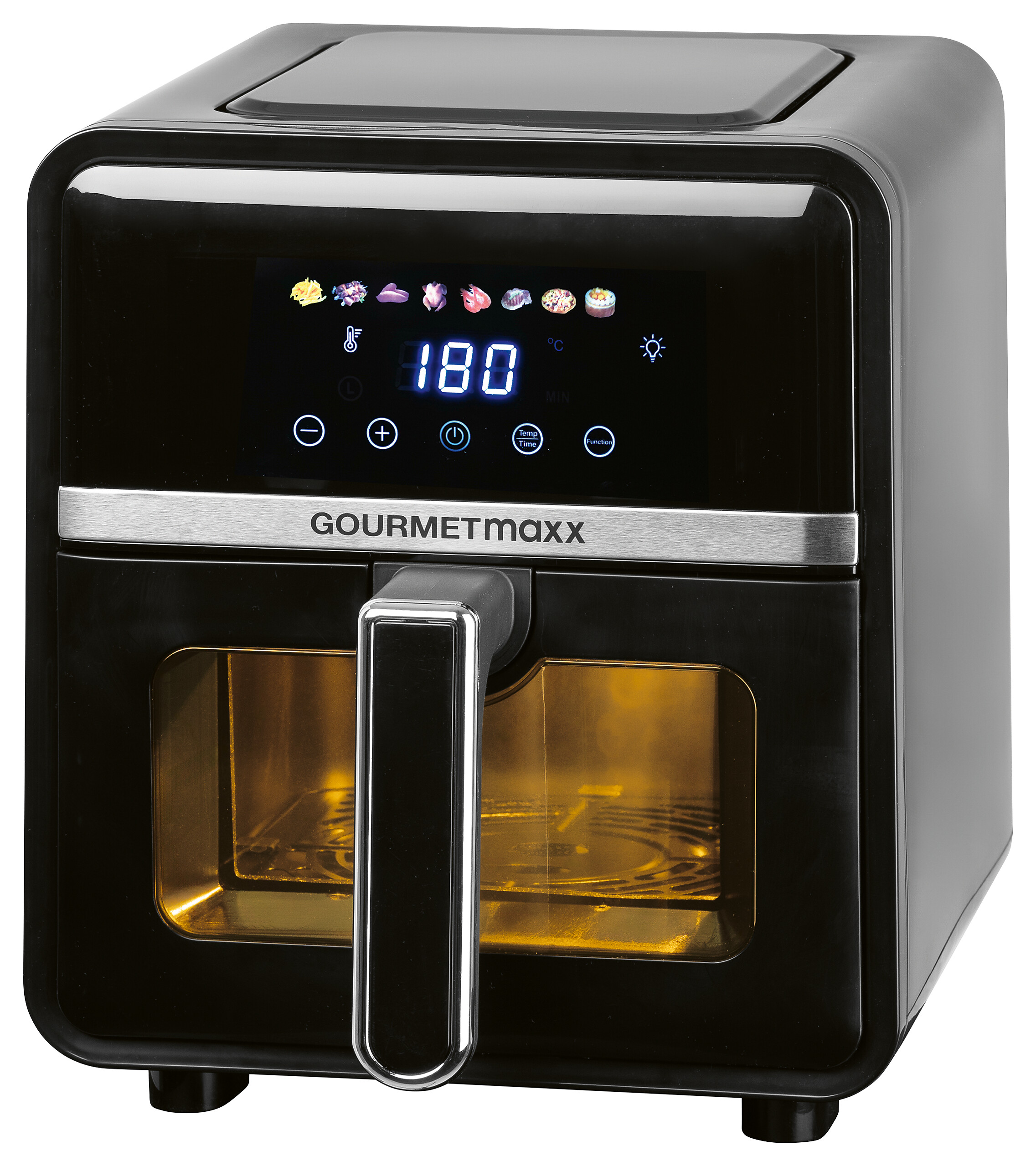 GOURMETmaxx Heißluftfritteuse 16539 schwarz Edelstahl B/H/L: ca. 25x30x36,5 cm ca. 5 l