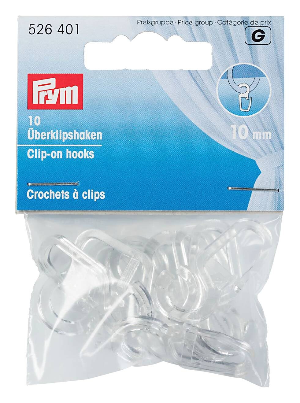Prym Überklipshaken transparent 10 Packstücke