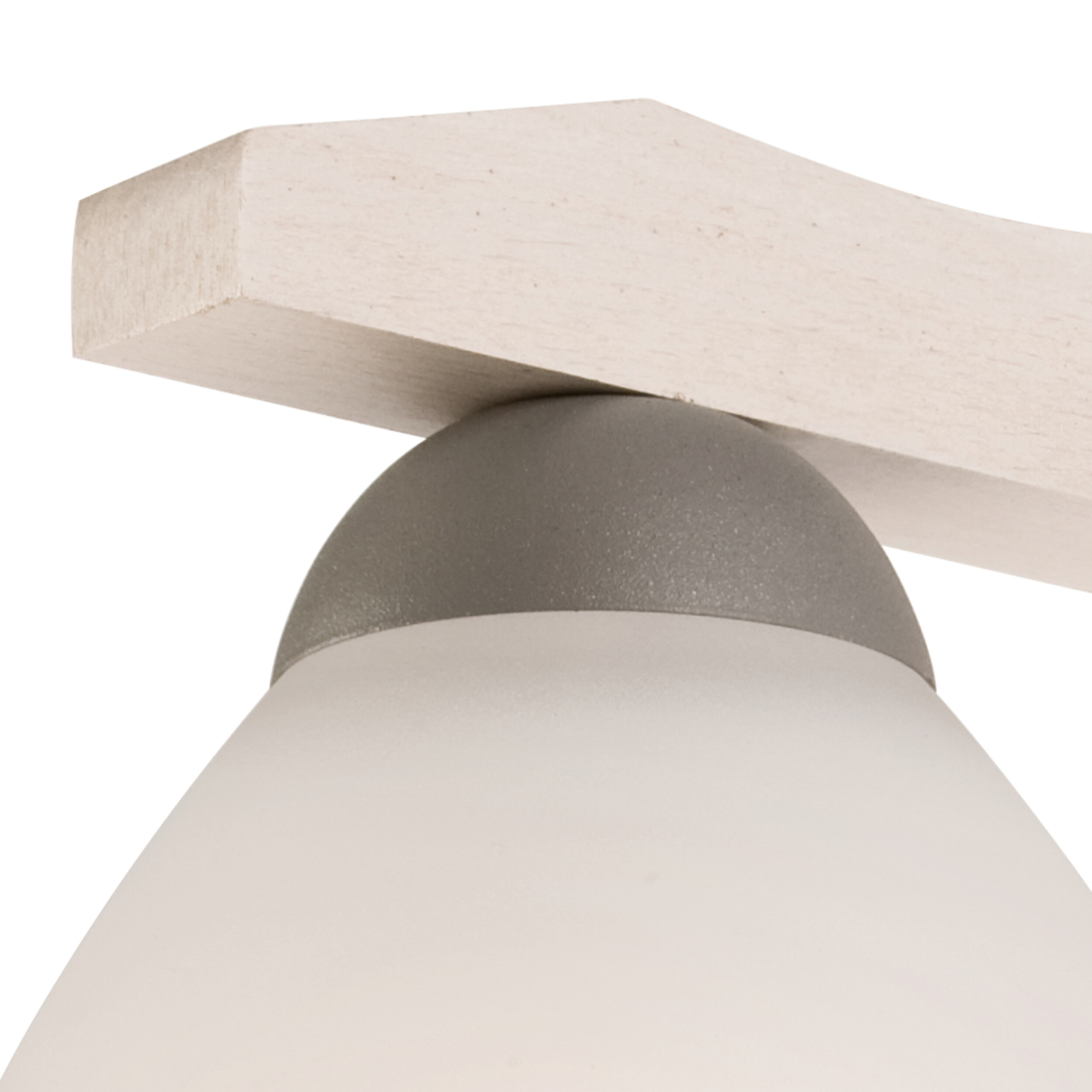 Lamkur Wandleuchte weiß buche Glas Stahl Holz B/H/L: ca. 20x20x30 cm E27 1 Brennstellen