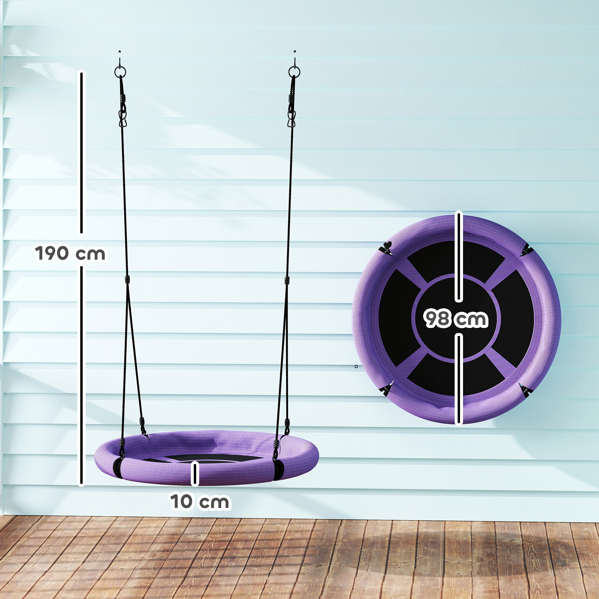 AIYAPLAY Kinderschaukel schwarz B/H/L: ca. 98x190x98 cm