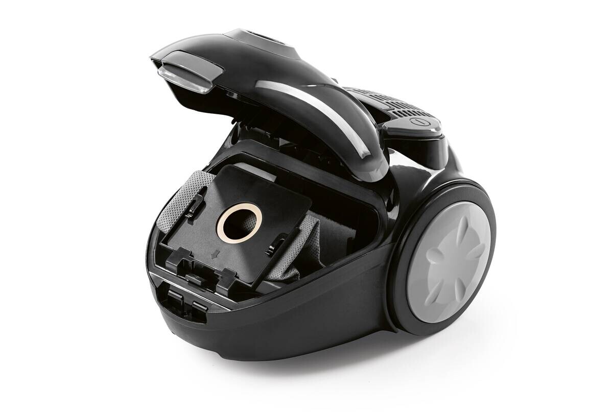 CLEANmaxx Beutelstaubsauger schwarz grau B/H/L: ca. 28x28,5x40 cm