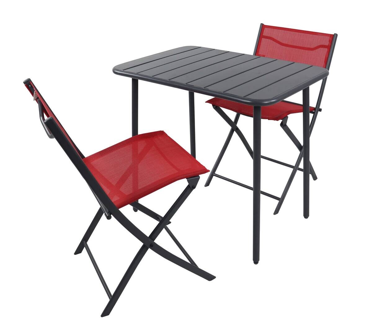 VCM Gartensitzgruppe Sumila rot Stahl B/H/L: ca. 80x72x55 cm