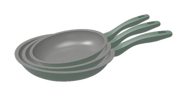 MICHELINO Bratpfannenset Alythia grün Aluminium 3 tlg.