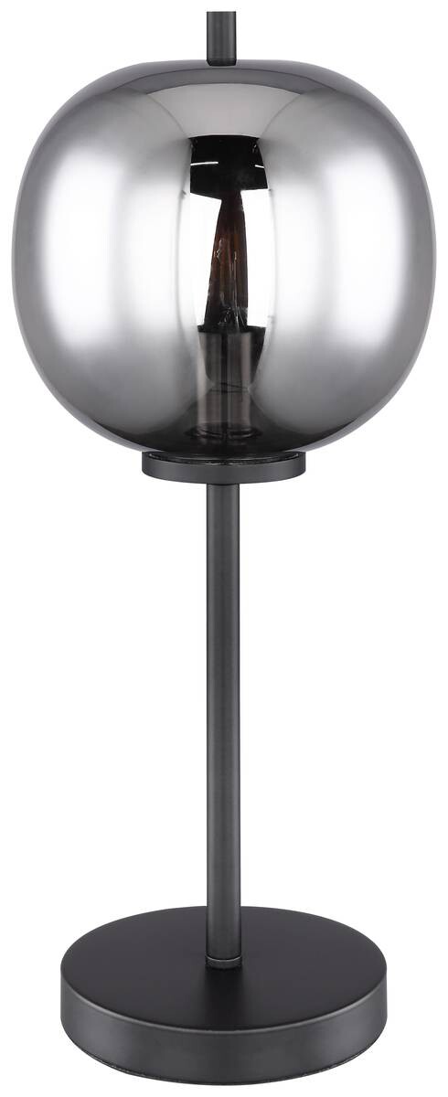 GLOBO Tischleuchte Blacky schwarz Glas Metall H/D: ca. 45x18,5 cm E27 1 Brennstellen