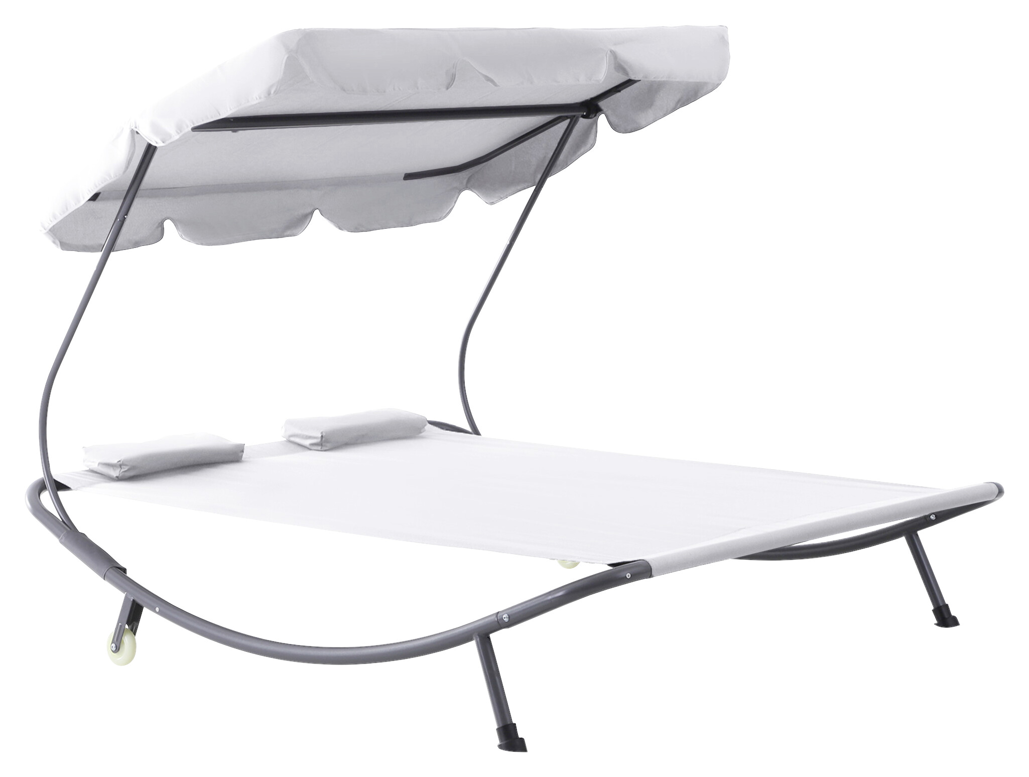 Outsunny Doppel-Liege cremeweiß Polyester B/H/L: ca. 175x134x200 cm