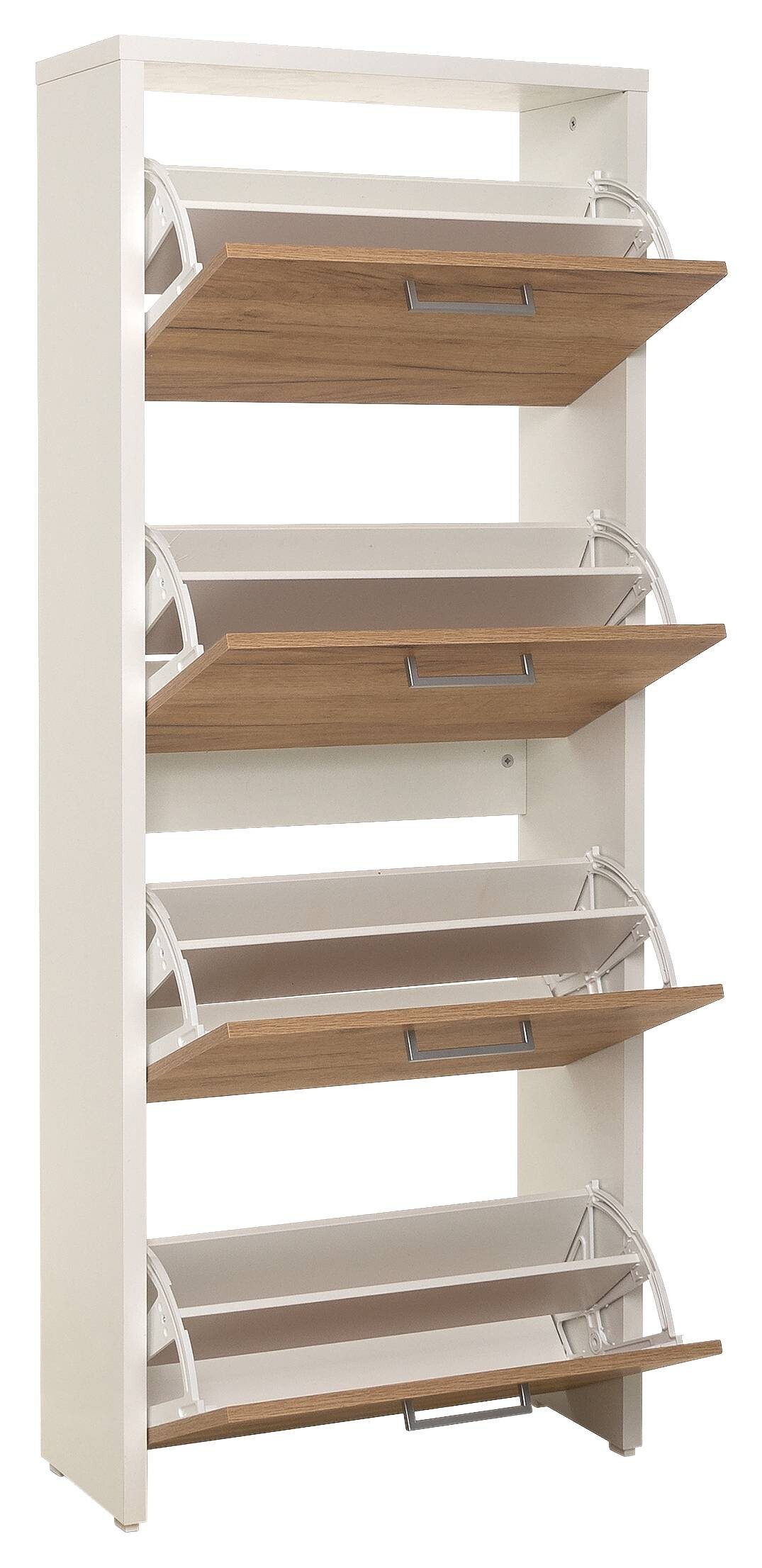 Schuhkipper Fulda 2 weiß honig Eiche Nachbildung B/H/T: ca. 61x152x25 cm