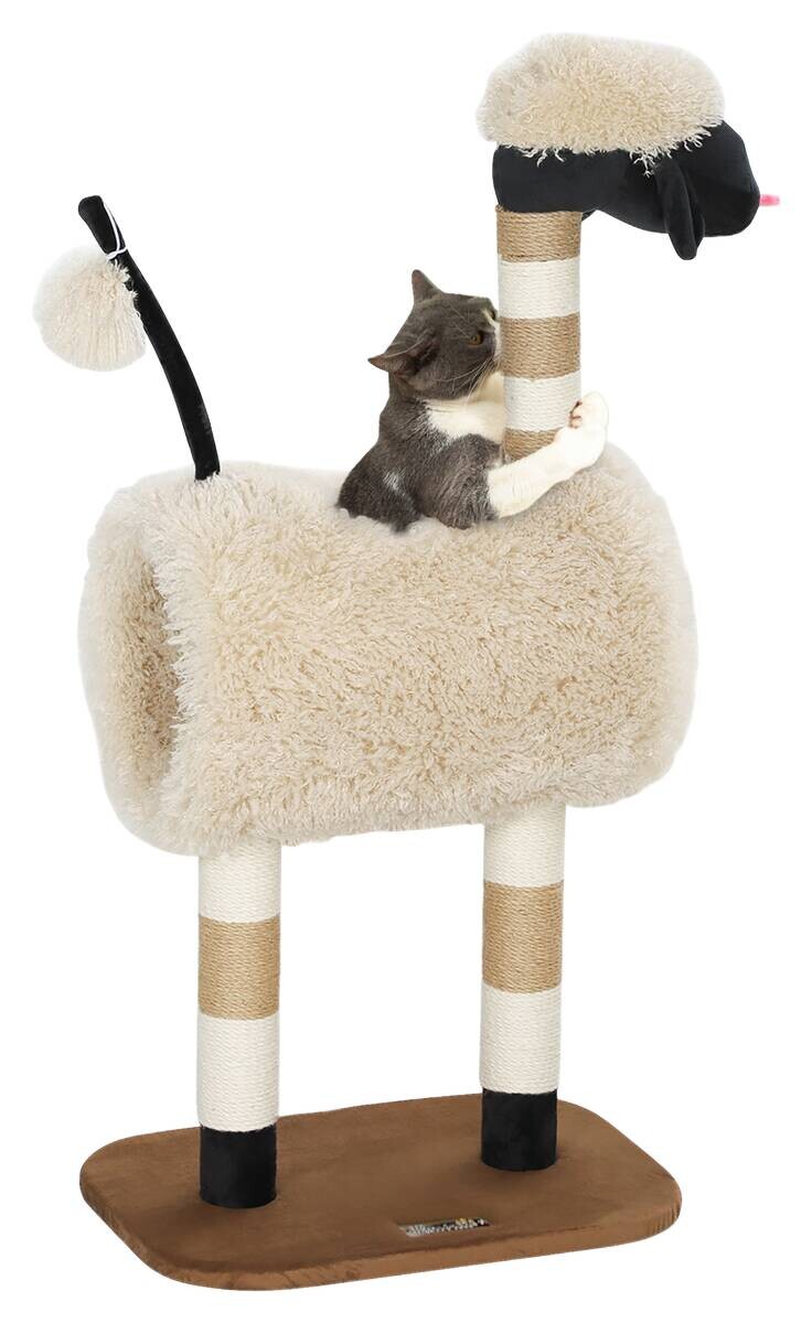 PawHut Kratzbaum braun Polyester B/H/L: ca. 34x98x48 cm