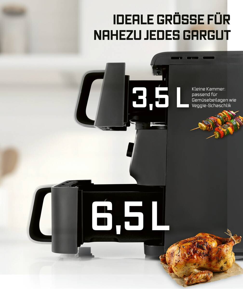 GOURMETmaxx Heißluftfritteuse 16404 schwarz Metall B/H/L: ca. 28,4x40x43 cm ca. 3,5 l