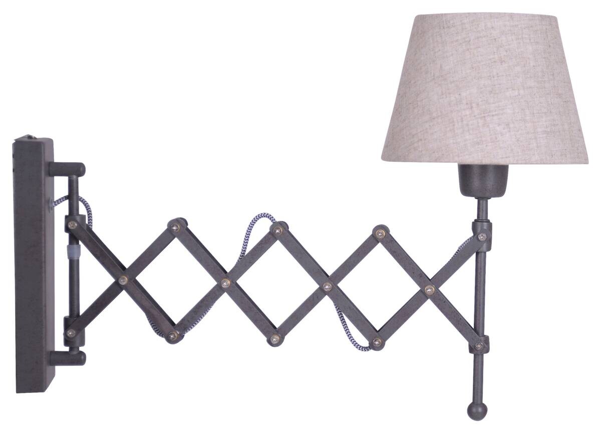 Näve Leuchten Wandleuchte 1292327 braun Textil Metall Kunststoff B/H/T: ca. 23x33x23 cm E27 1 Brennstellen