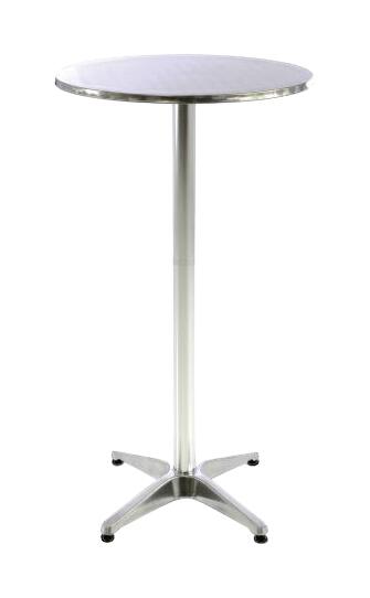 VCM Stehtisch silber Alu H/D: ca. 115x60 cm