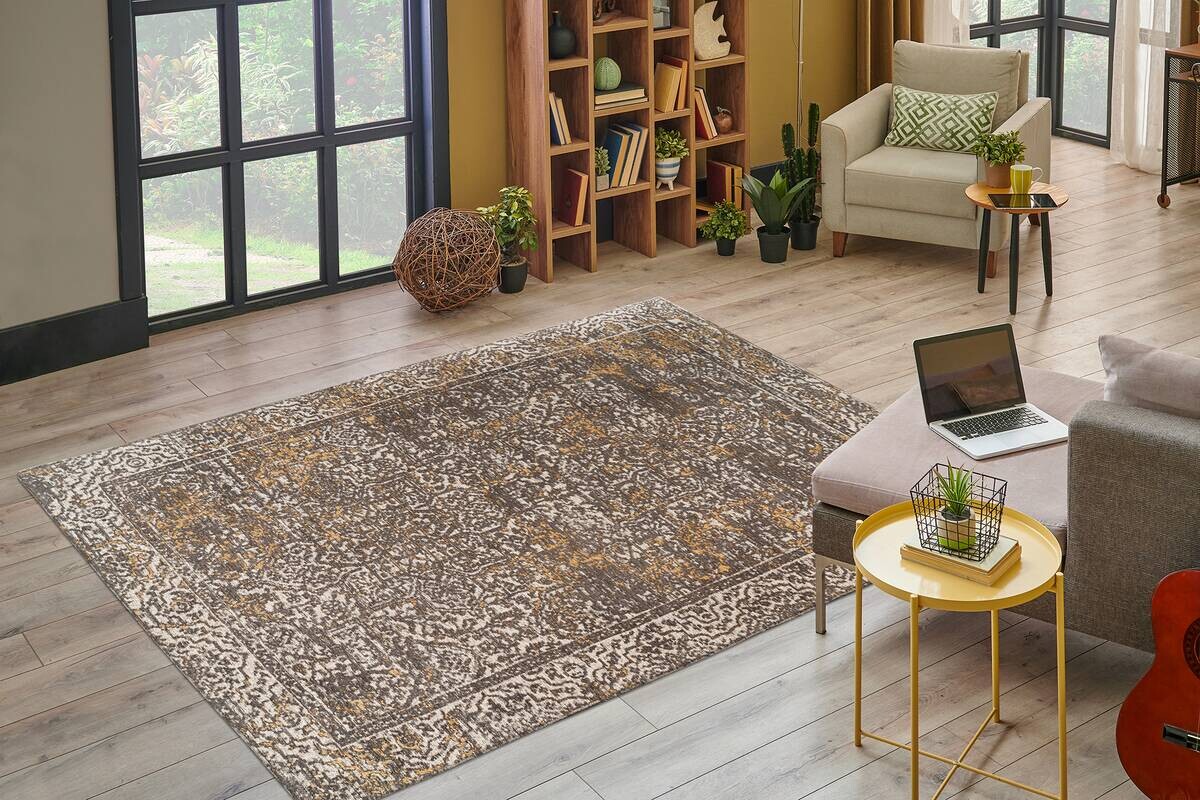 Kayoom Flachflorteppich Davis 225 beige B/H/L: ca. 160x1,2x230 cm