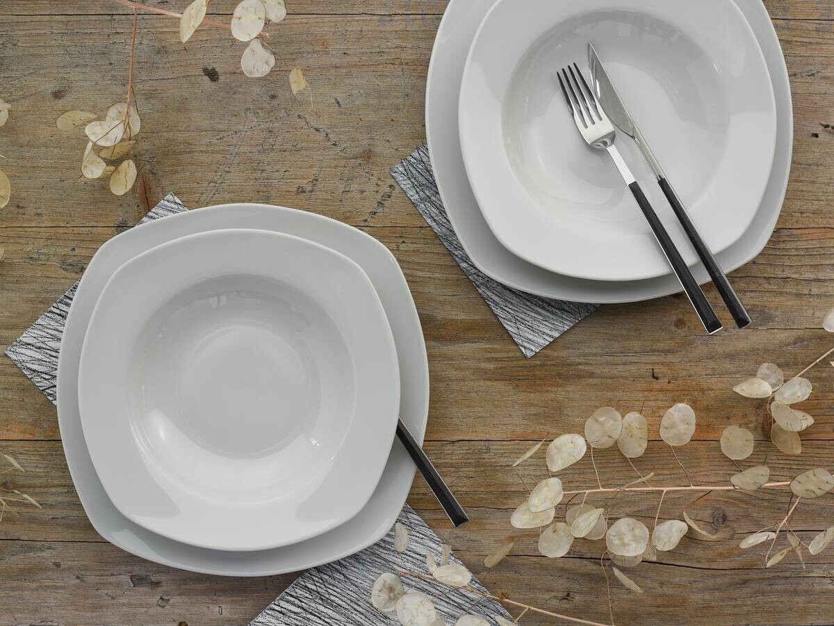 CreaTable Tafelservice Amelie weiß Porzellan 12 tlg.