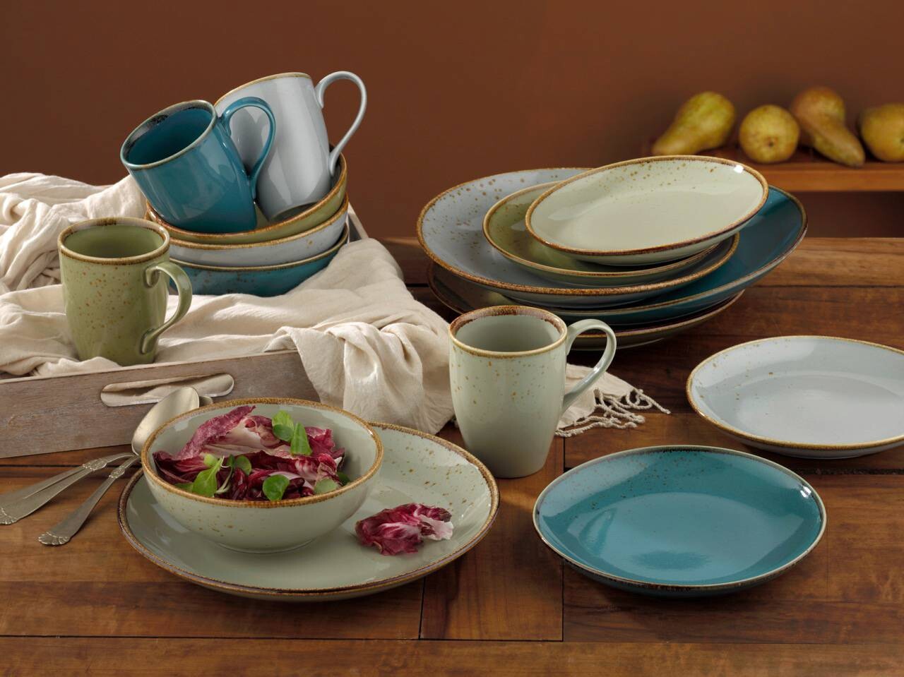 CreaTable Kombiservice NATURE COLLECTION multicolor Steingut 16 tlg.