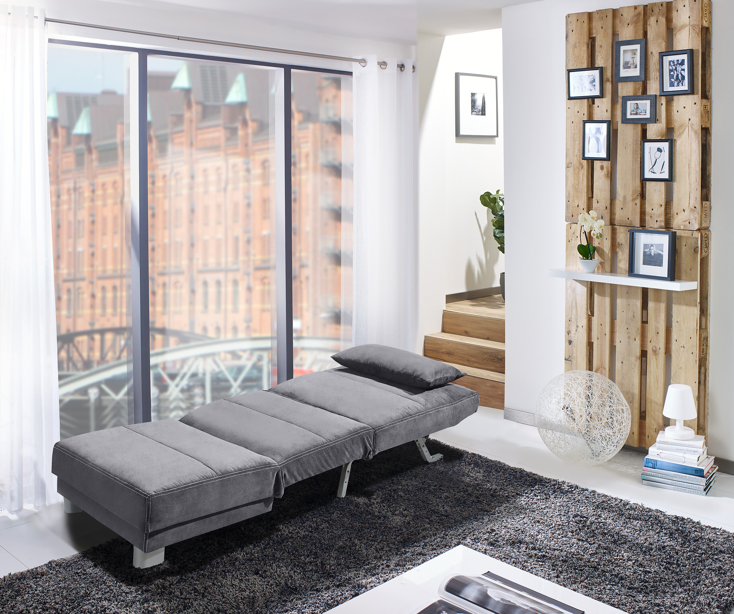 Schlafsofa Gina grau B/H/T: ca. 80x86x95 cm Schlafsofa Gina grau B/H/T: ca. 80x86x95 cm