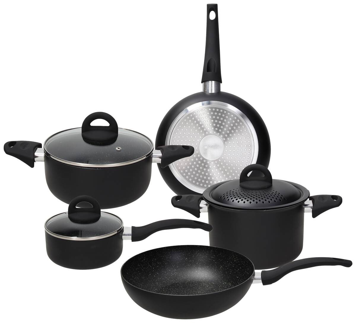 TOGNANA Topfset Grancucina Rock Black schwarz Aluminium 8 tlg.