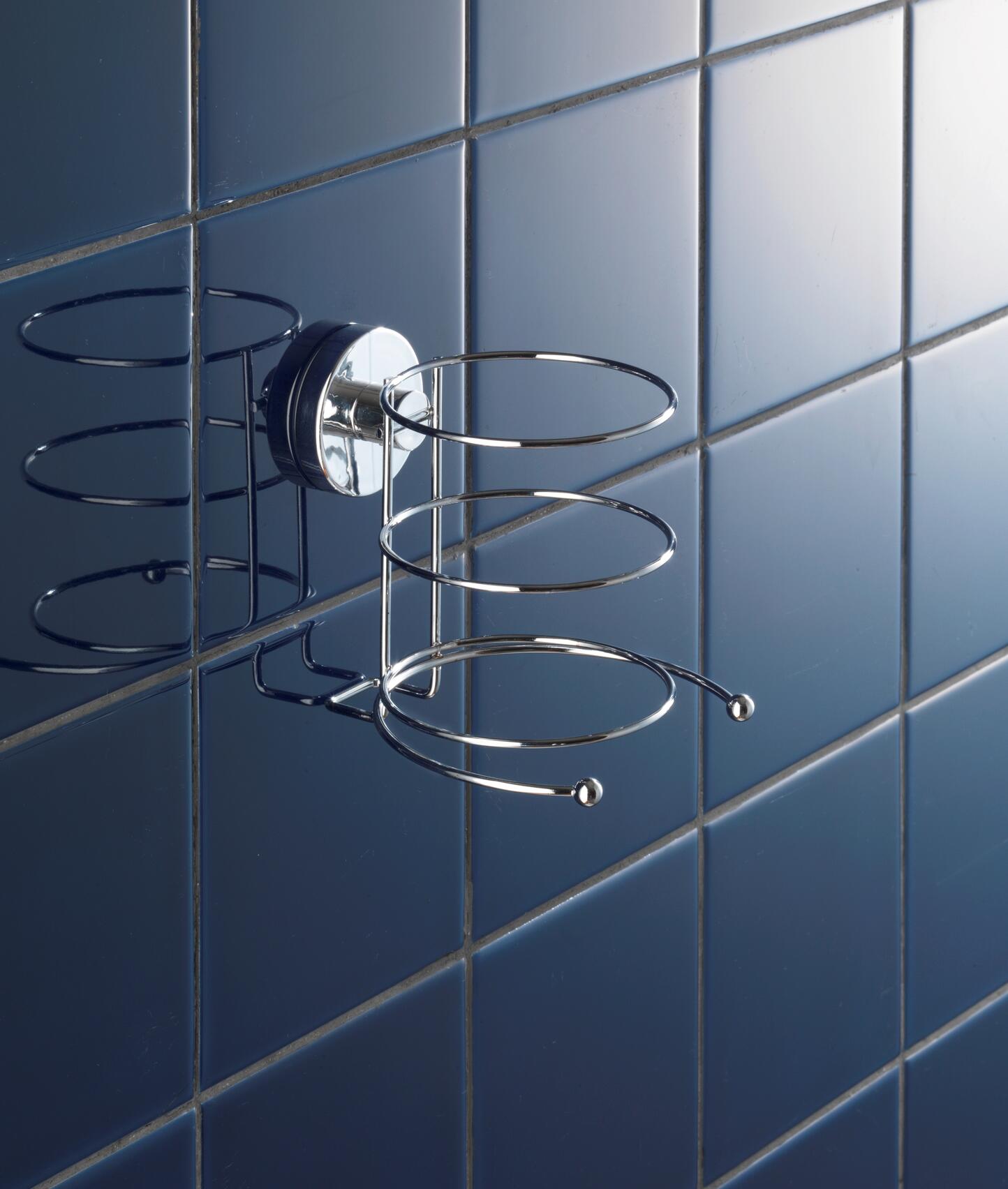 Haartrocknerhalter Chrom Stahl B/H/L: ca. 13,5x13,5x13 cm