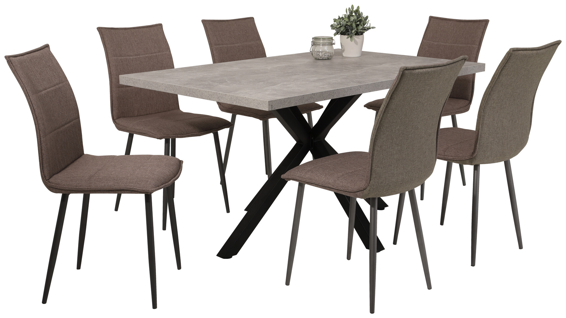 Esstisch CLEO I Beton Optik anthrazit B/H/T: ca. 140x76x90 cm