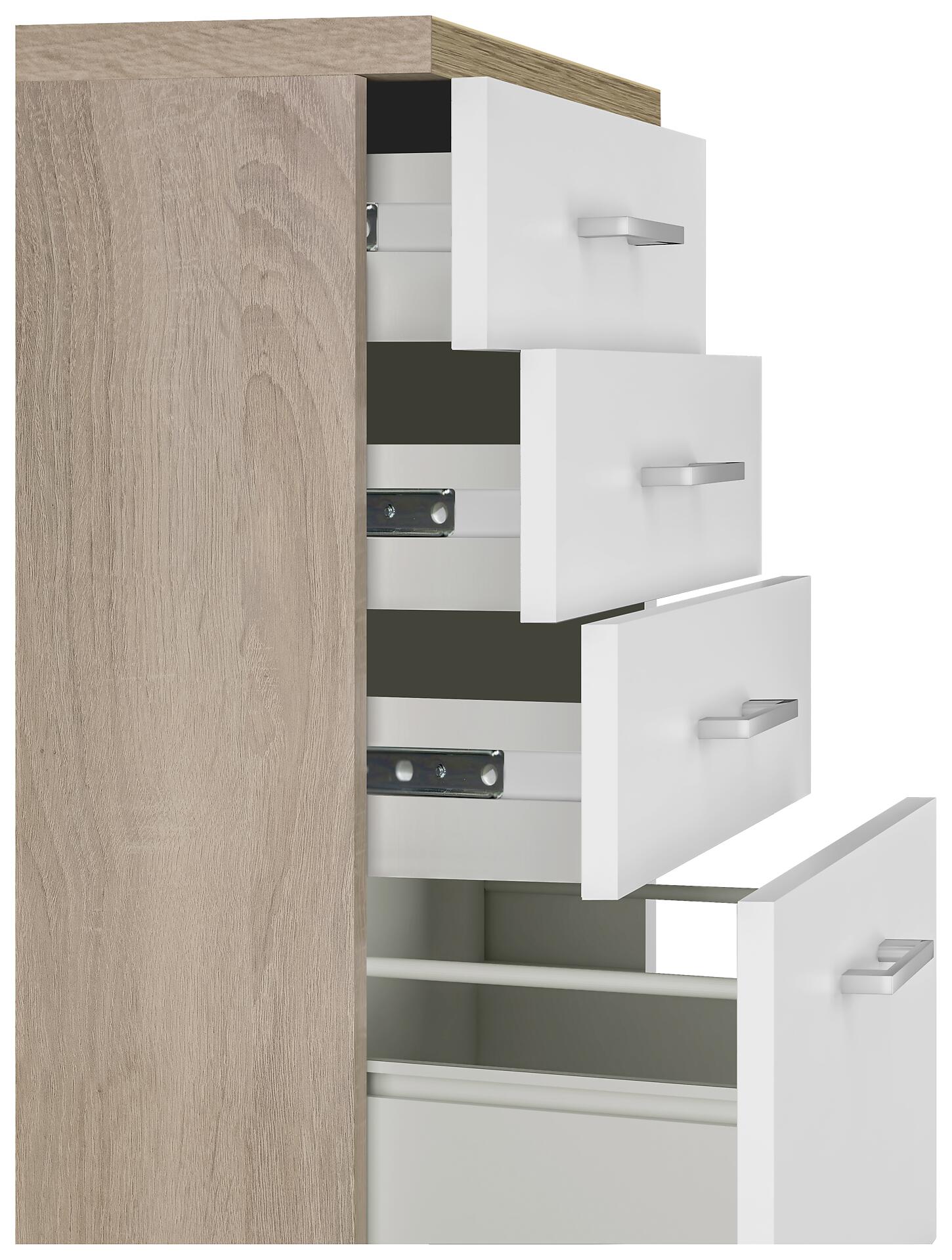 Schubkastenschrank Samoa weiß Eiche Nachbildung B/H/T: ca. 50x85x60 cm Schubkastenschrank Samoa weiß Eiche Nachbildung B/H/T: ca. 50x85x60 cm