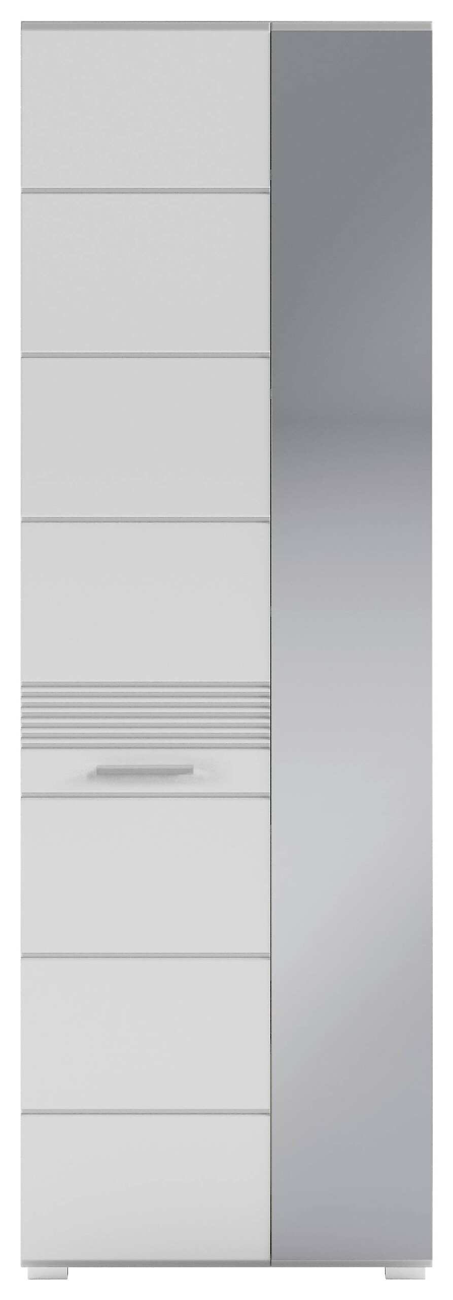 Garderobenschrank Linus weiß weiß Hochglanz B/H/T: ca. 62x190x37 cm