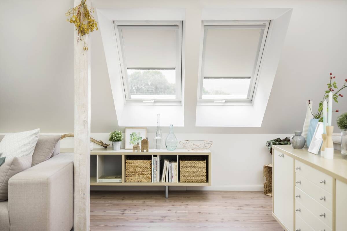 LICHTBLICK Dachfensterrollo Skylight VD weiß B/L: ca. 38,3x60 cm