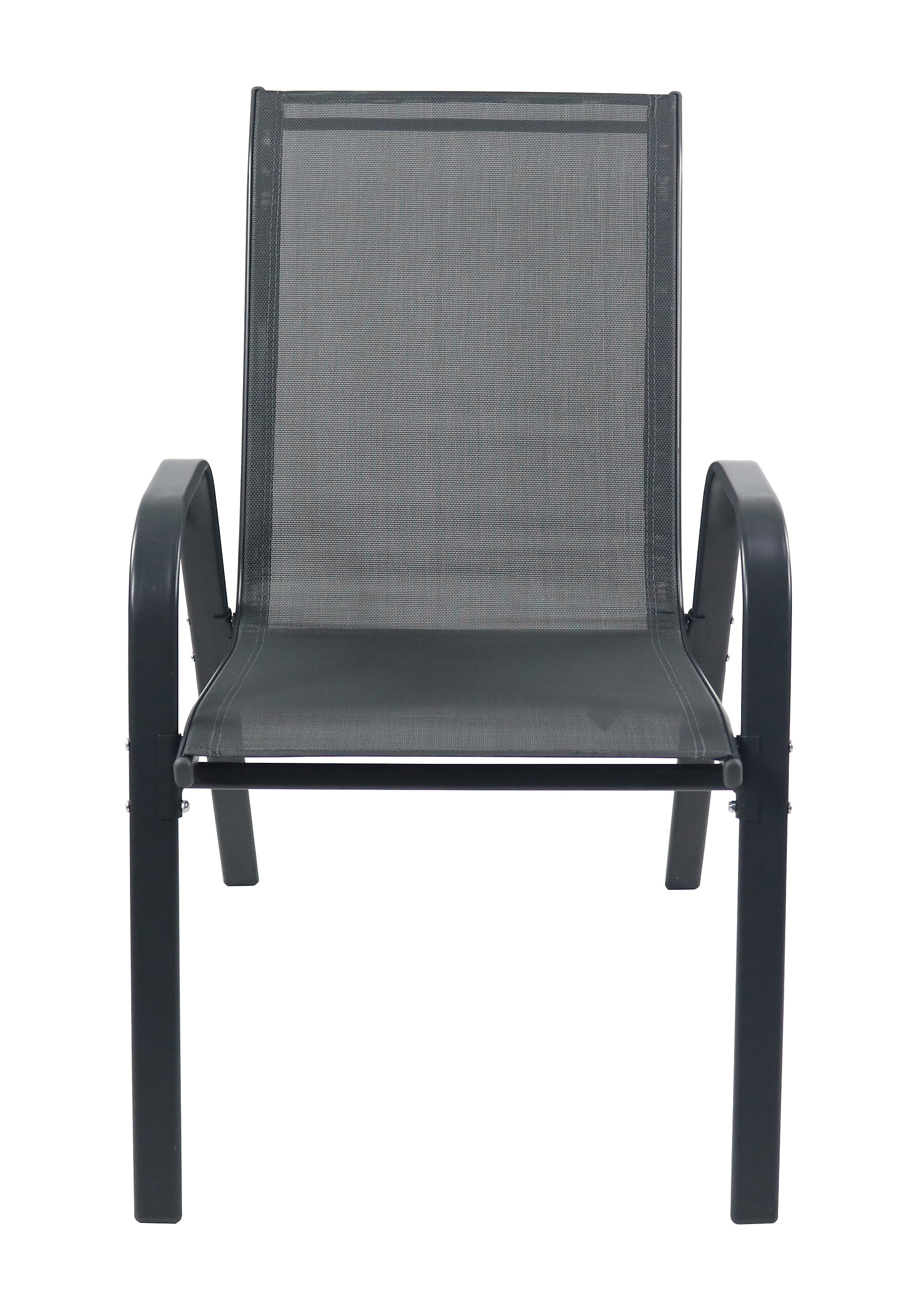 VCM Gartenstuhl 2er Set anthrazit Textilene B/H/L: ca. 56x89x73 cm