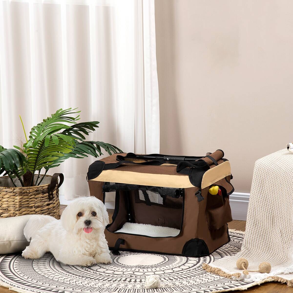 PawHut Hunde-Zubehör braun Polyester B/H/L: ca. 33,5x50,5x35 cm