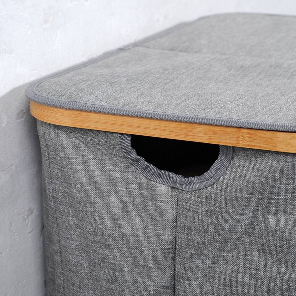 Kesper Wäschesammler grau Polyester B/H/T: ca. 54,5x50x33 cm