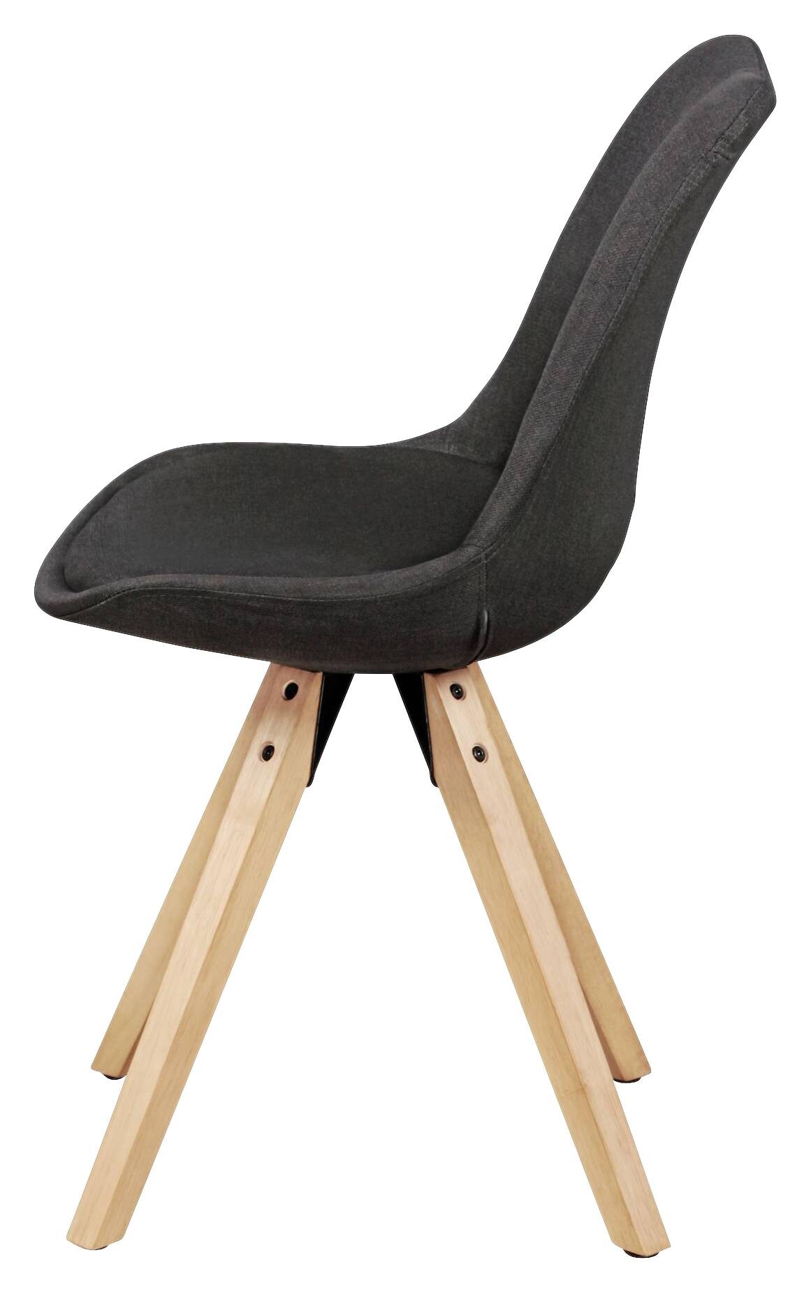 Stuhl 2er-Set grau natur Stoff Echtholz B/H/T: ca. 49x87x52 cm