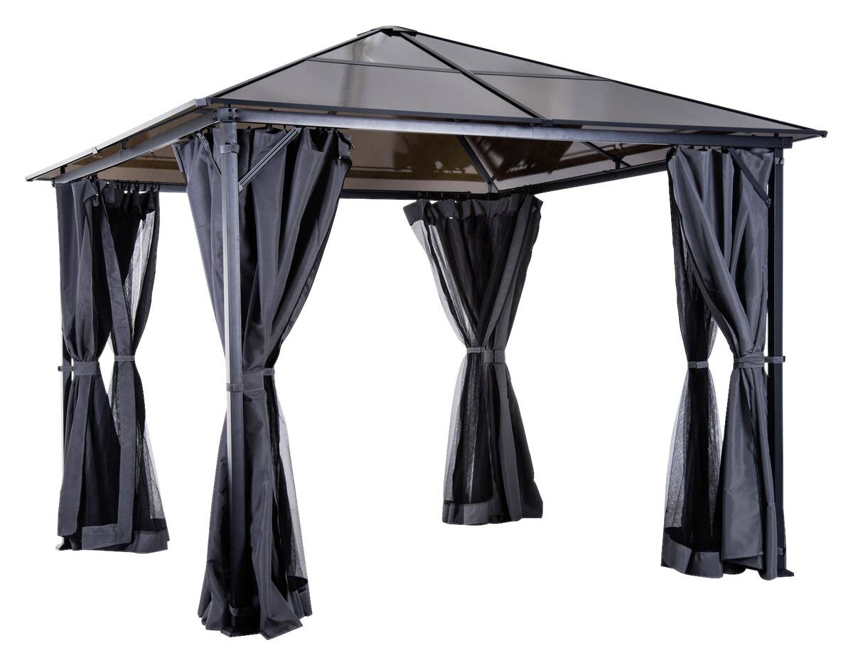 Outsunny Gartenpavillon braun Alu B/H/L: ca. 300x265x300 cm