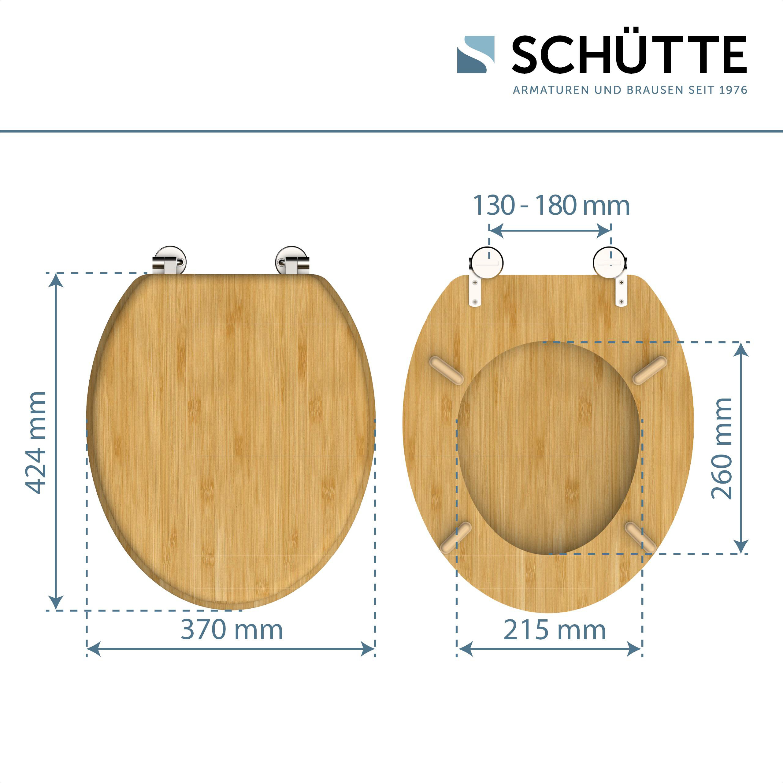 Schütte WC-Sitz NATURAL BAMBOO natur Bambus B/H/T: ca. 37,2x5,5x42,5 cm