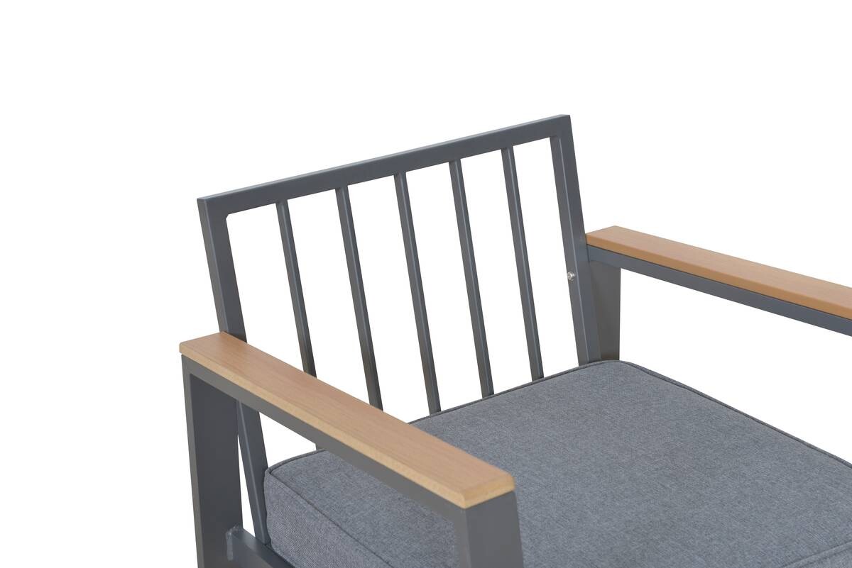 Loungeset Rhodos grau Aluminium