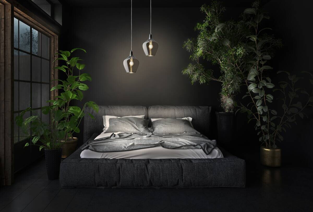 Nowa Pendelleuchte 30620102 nickel matt Metall Rauchglas H/D: ca. 150x22 cm E14 1 Brennstellen