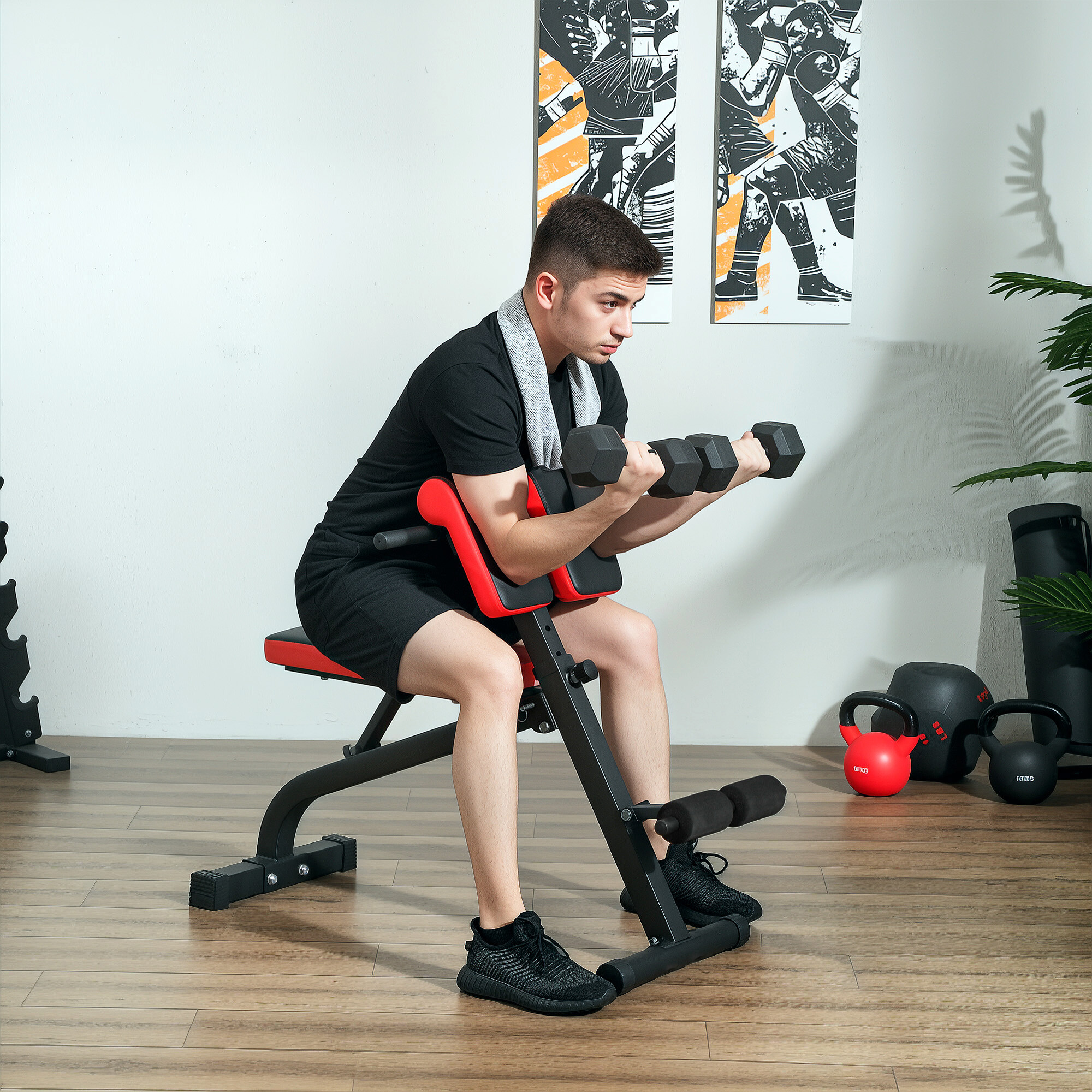 SPORTNOW Hantelbank schwarz Kunstleder B/H/L: ca. 65x98x103 cm