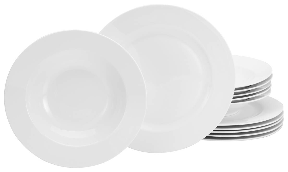 CreaTable Tafelservice Fleur Royal cremeweiß Porzellan 12 tlg.