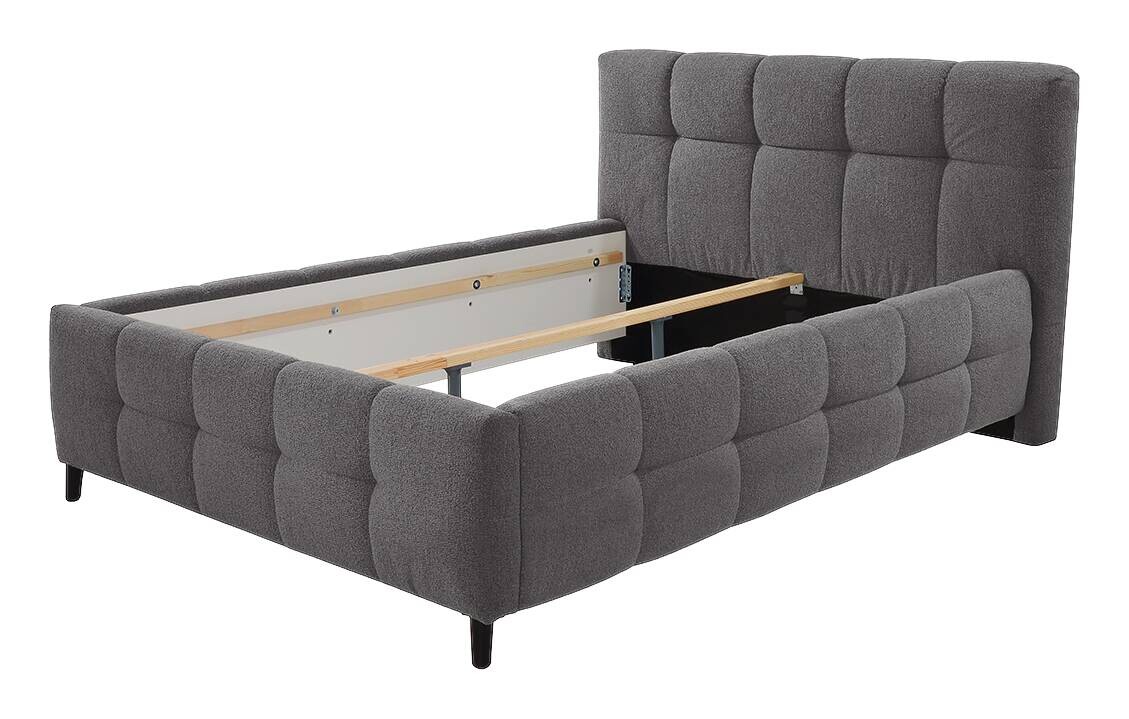 Polsterbettgestell  grau Polyester Liegefläche B/L: ca. 140x200 cm