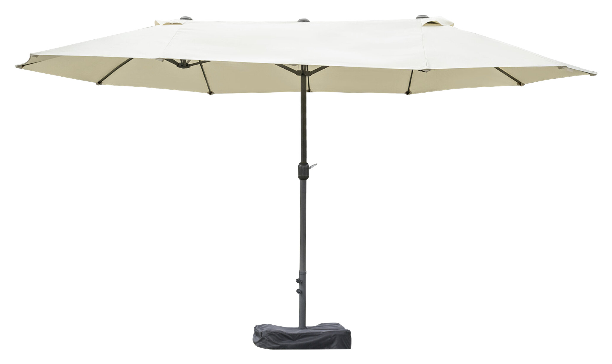 Outsunny Doppel-Sonnenschirm khaki Aluminium B/H/L: ca. 270x260x270 cm