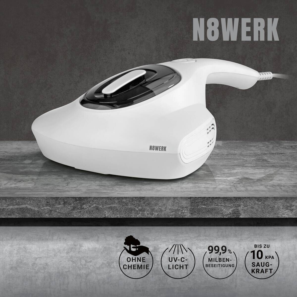 N8WERK Handstaubsauger weiß Kunststoff B/H/L: ca. 23x11x31 cm