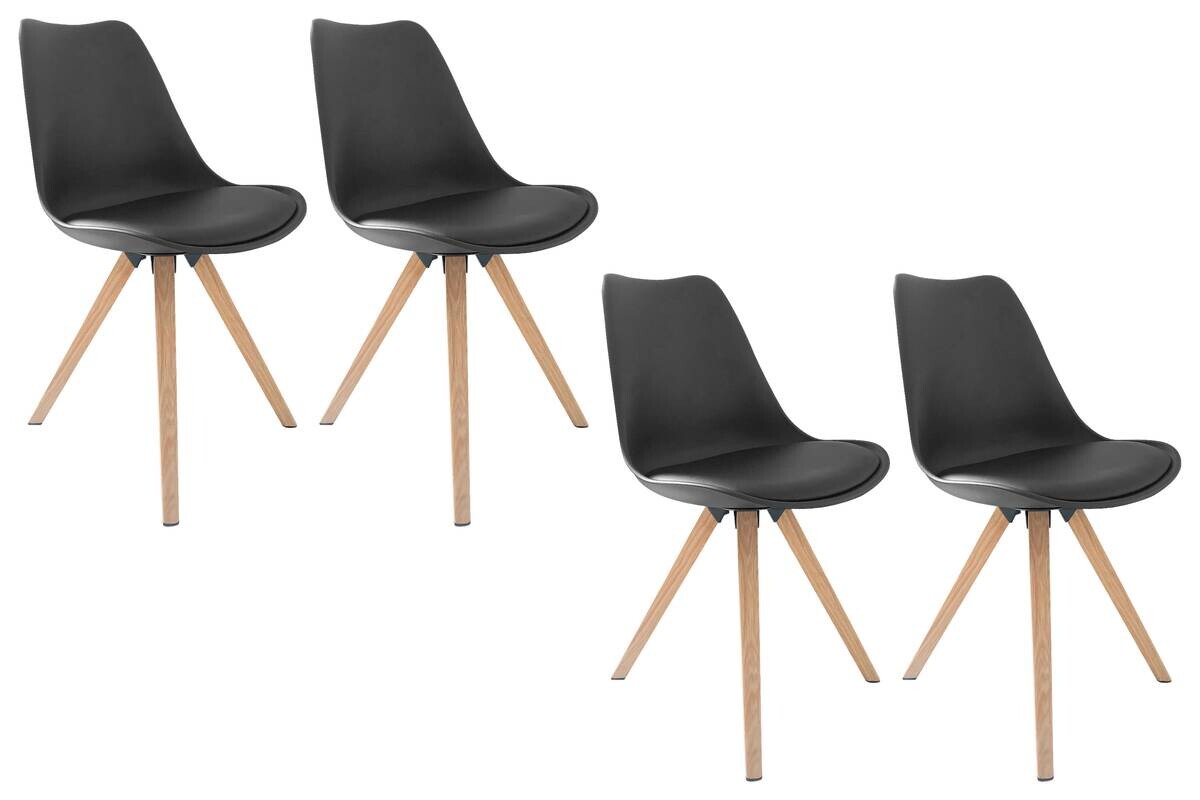 Tischgruppe KIRA anthrazit Eiche schwarz B/H/T: ca. 140x75x80 cm