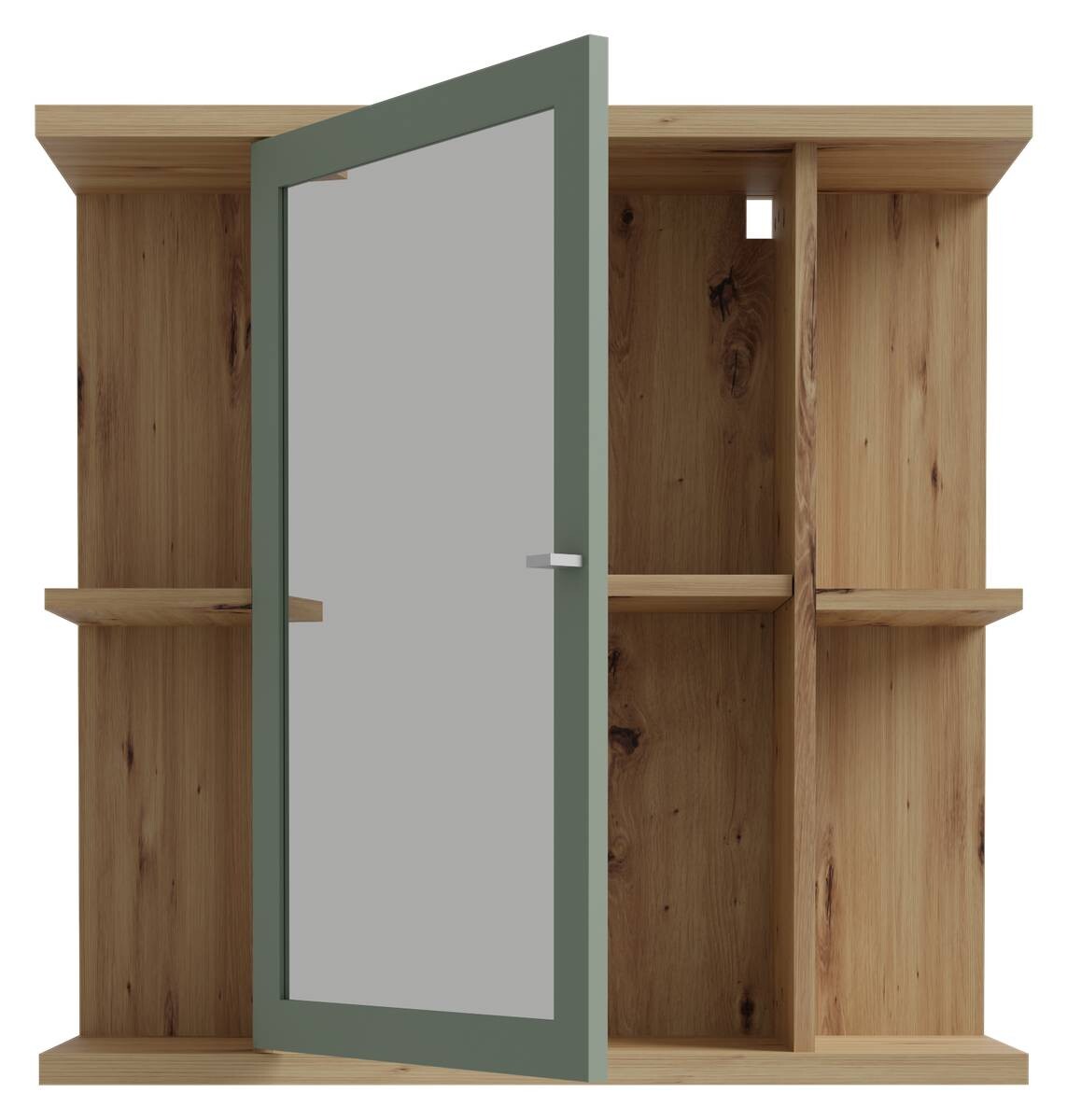 Spiegelschrank Eiche Artisan Nachbildung salbei B/H/T: ca. 70x69x23 cm