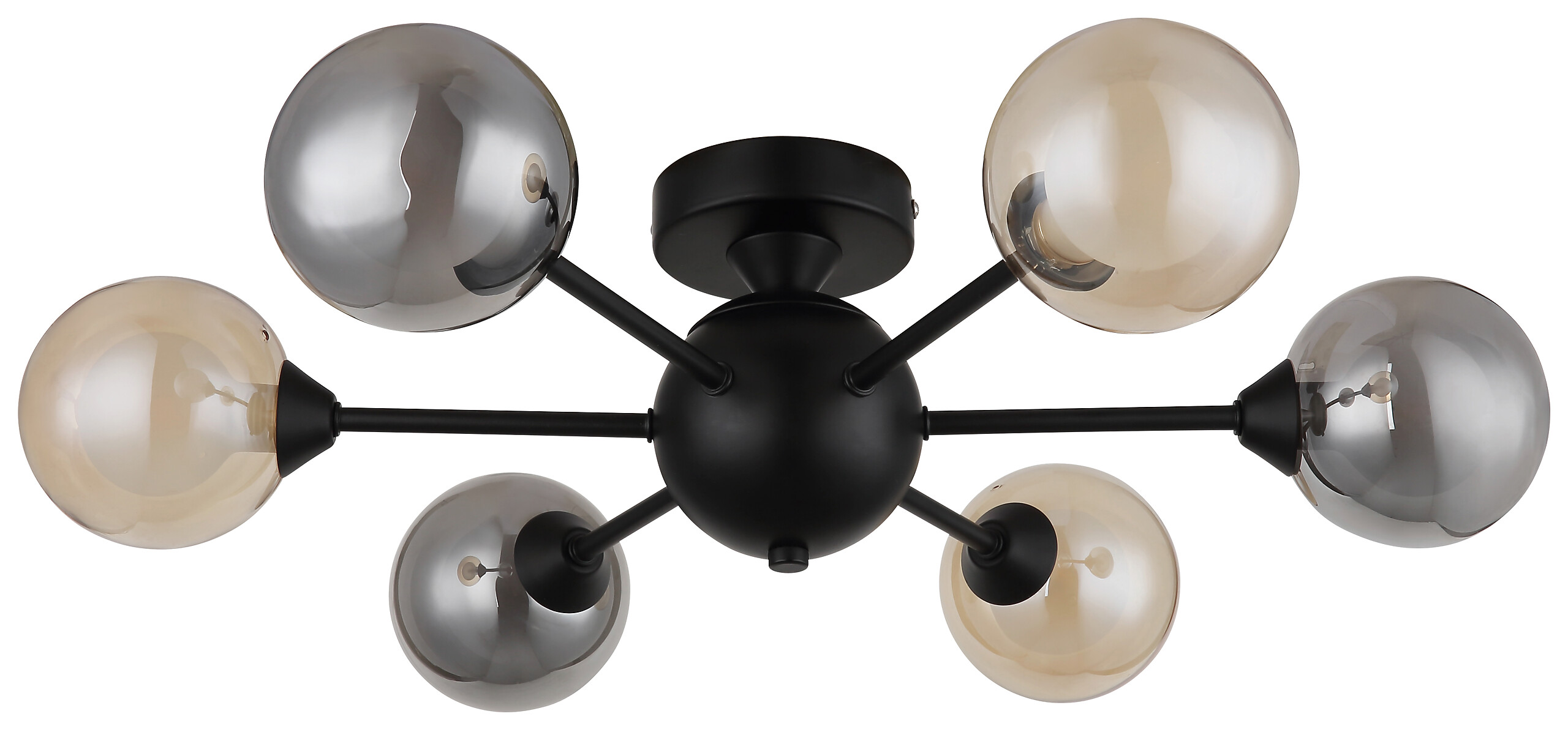 GLOBO Deckenventilator schwarz Rauch Metall B/H/L: ca. 45x21x45 cm