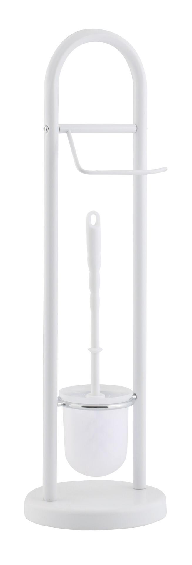 Axentia Stand-WC-Garnitur silber weiß Eisen